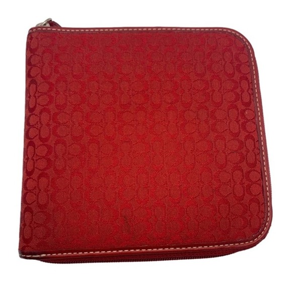 Coach Handbags - Vintage COACH Red Signature Canvas CD Case